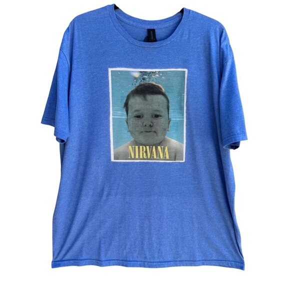 Nirvana Nevermind Spoof Drain The Pool Gildan NYF Beer Shirt Blue Unisex Gildan - Picture 1 of 9